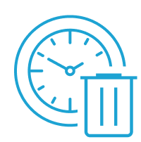 Clock with trash icon